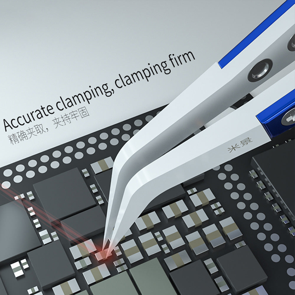 MiJing Anti-static Ceramic Stainless Steel Tweezers