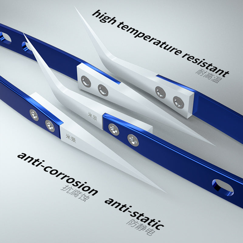 MiJing Anti-static Ceramic Stainless Steel Tweezers