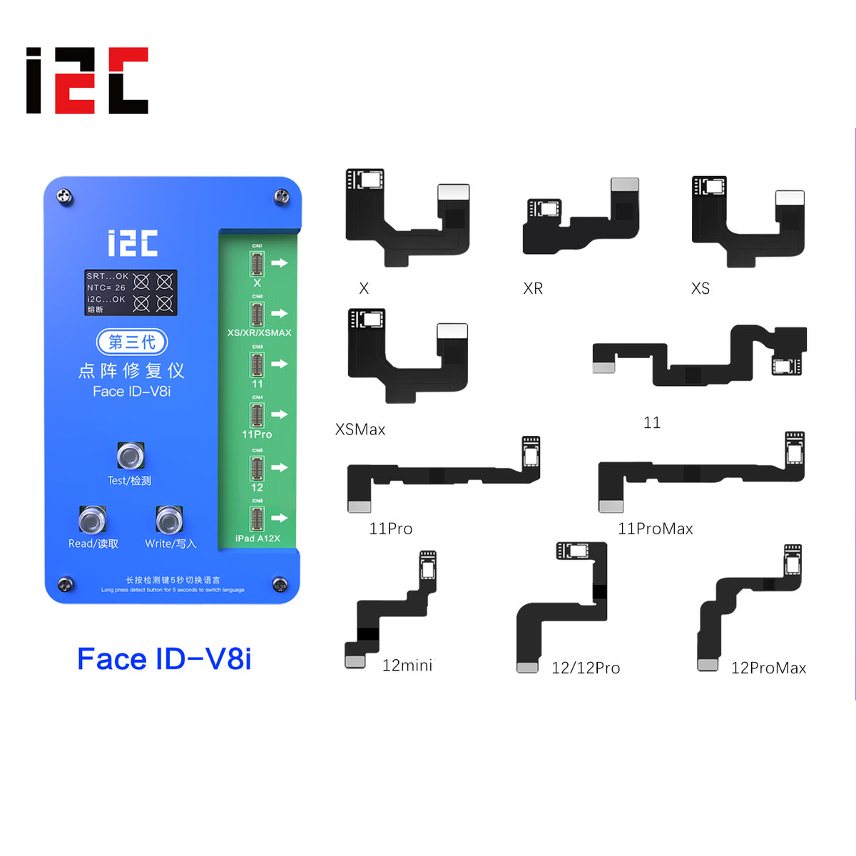 i2C Face ID Dot-Matrix Repair Tool with IC and Flex Cables