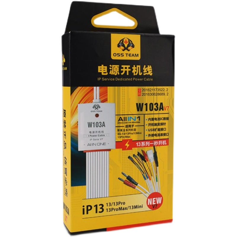 OSS W103A V7 Power On Line Power Test Cable For iPhone 6-13 Series